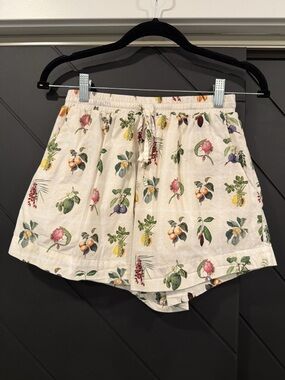 Petal & Pup Women's Cream Fruit-Print Elastic Waist Shorts XS